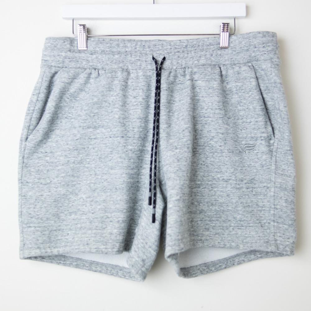 Fabletics Postgame Shorts XL Heathered Gray Sweats Fleece Drawstring Athletic